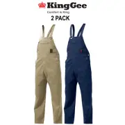 KingGee 2 Pack Bib and Brace Drill Overall Classic Adjustable Strap Work K02010