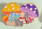 Psychedelic Mushroom cluster enamel pin - Australian Stock - Free AU post