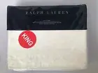 NWT Ralph Lauren Katrine Off White Embroidered KING Flat Sheet MSRP $185