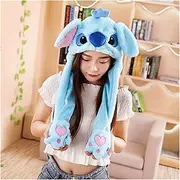 Tderloi Hat Girls Animals Ear Moving Jumping Hats Children Women Warm Plush Rabbit Winter Caps Kids Cute Bunny Fuzzy Pinch Airbag Funny Hats