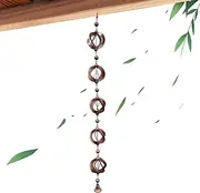 Rain Chains for Outdoors, Rain Wind Chimes for Outdoors - Decorative Rain Chain Made of Metal, Rain Catcher for Gutters, Rain Catcher for Gutters, Metal Rain Chain with Bell for Home