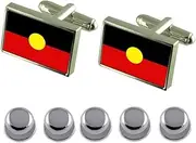 [Select Gifts] Shirt Dress Studs Aboriginal Peoples Flag Cufflinks