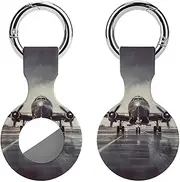 1PCS for Airplane Art Air Tag Holder Case Waterproof & Shockproof Anti-Scratch Protective Air Tag Cover with Keychain Ring Silicone Tags Holders for Luggage, Backpack, Keys, Pet