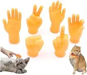 Mix 6Pcs Cat Mini Hands,Funny Cat Finger Mini Finger Hands,Tiny Hands for Cat,Mini Hands for Cats,Stretchable TPR Hands Cat Toy Hands for Cat,Tiny Finger Hands for Cat,Rubber Mini Tiny Hands for Cat