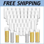 Coin Collection Organizer - 60 Pack Assorted Storage Tubes in 6 Convenient Sizes