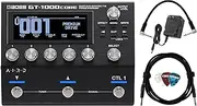 Boss GT-1000CORE Guitar Effects Processor Bundle with Power Supply, Instrument Cable, Patch Cable, and Picks