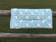 22" MINI HORSE / SM PONY SADDLE PAD - CANVAS COVERED - TURQUOISE UNICORN