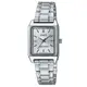 【CASIO】經典時尚方形不鏽鋼腕錶-羅馬銀面 (LTP-V007D-7E)
