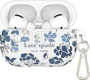 [Kate Spade New York] AirPods Pro Protective Case with Keychain Ring - Flowerbed Blue, Compatible with AirPods Pro 2nd / 1st Generation