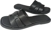 [MZYU] Women’s Slides Sandals – Comfortable & Lightweight Slip-On Sandals for Beach, Walking & Everyday Wear, Non-Slip & Soft PU Leather (AU Style)