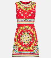 [Dolce & Gabbana] Dolce & Gabbana Printed cotton minidress AU 12 red