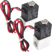 2Pcs/Set 1/4" Inch Electric Air Water Solenoid Valve DC 12V Normally Closed
