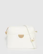 White Karen Plate Crossbody Bag