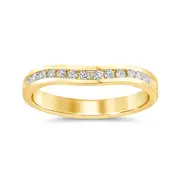 Brilliant Curved Eternity Ring with 1/4ct of Diamonds in 18kt Yellow Gold