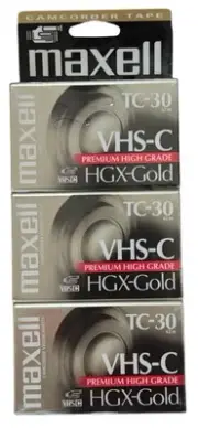 Maxell HGX-Gold TC-30 VHS-C Camcorder Video Cassette Tapes Sealed 3 PACK