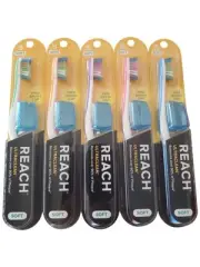 5 REACH ULTRA-CLEAN SOFT Bristles Toothbrushes-Free Brush Cap FREE SHIPPING!!!
