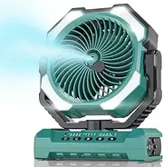 Misting Fan Portable with 250ml Water Tank, 24000mAh Rechargeable Cooling Fans for Outside, Outdoor Water Misters with 2 Mist Modes, Remote Control Camping Fan with Timer for Tents, Patios, Beach