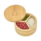 Spice Jar for Meal Prep Container with Lid Cellar with Swivel Lid Built-in Spoon