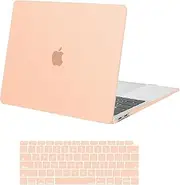 MOSISO Compatible with MacBook Air 13 inch Case 2022 2021 2020 2019 2018 Release A2337 M1 A2179 A1932 Touch ID, Plastic Hard Shell Case & Keyboard Cover for MacBook Air 13.3 inch Case, Pastel Orange