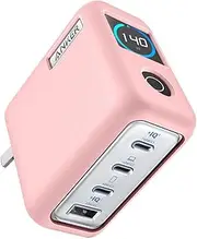Charger Protective case for Anker Zolo 140W Charge, Shockproof and dustproof Silicone Protective case (Pink)