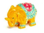 Elephant trinket box hand made by Keren Kopal & Austrian crystals Faberge