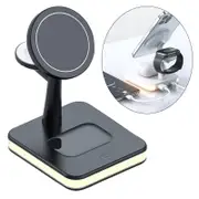 3-in-1 Magnetic Wireless Charger Stand for iPhone 12 iWatch AirPods-Black