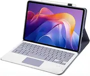 Keyboard Case Compatible with Xiaomi Redmi Pad 2 11 inch (2025), Leather Case with Detachable Wireless Bluetooth Trackpad Keyboard & Pencil Holder (Purple)