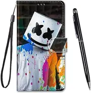 [TOUCASA] for Galaxy A70 Case, Mobile Phone Case for Galaxy A70, Premium Wallet PU Leather Flip [Creatively Painted] Case Mobile Phone Flip Case for Samsung Galaxy A70 (Spray Helmet)