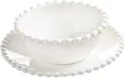 ELAYARD Ceramic Dessert Bowl Elegant Pearl Serving Bowls for Fruits Appetizers and Ice Decorative Tableware for Home Dining and Special Occasions