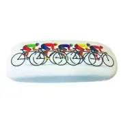 Bicycle Cyclist Flock-lined White Glasses Case