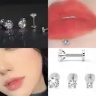 10PCS Shiny Zirconia Ear Lip Stud Tragus Labret Monroe Piercing Body Jewelry 16G