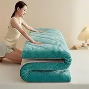 Extra Thick Japanese Floor Mat Futon Mattress, Roll-up Folding Mattress, Upgraded Japanese Futon, Portable Guest Mattress, Dormitory and Home Essential Mattress