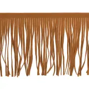 1 Yard 6 Inch PU Leather Fringe Trim DIY Tassel Fringe for Sewing, Light Brown