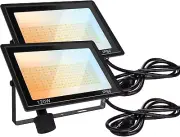 120W LED FloodLights Outdoor 2 Pack, 14000LM Dimmable, 3CCT 3000K 4500K 6000K...