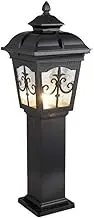 Outdoor lamp 80CM Rustic Classic Lawn Lantern Creative Aluminum Glass Waterproof Floor Light Outdoor Garden Villa Courtyard Pillar Lamp Black Antique