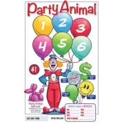 PARTY ANIMAL 1 POINT/450P 1800 PULL TABS HARD CARD TICKETS FUN BAR BINGO GAME