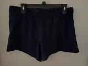 NWT Fabletics Women's Hali Run Shorts Navy Blue Pocket Stretch Lined - sz L