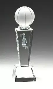 FANTASY BASKETBALL CRYSTAL TROPHY FREE ENGRAVING W PRESENTATION BOX M-CRY211