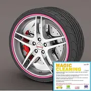 Rimblades Alloy Wheel Edge Ring Rim Protectors Tyres Tire Guard Rubber Moulding (1 Pack, Red, Passenger Car)