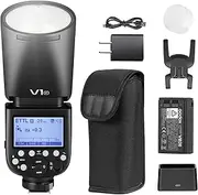 Godox V1F Flash Speedlite, 76Ws 2.4G High-Speed Sync 1/8000s 2600mAh Li-Ion Akku Rundkopf Speedlight for Fuji Camera (V1-F)