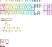 Glorious Gaming - GPBT Aura RGB Keycaps: Pudding Style Keycaps, Double-Shot PBT Translucent, for 100%, 75%, 65% and 60% Special Mechanical Keyboards, White, French AZERTY Assignment