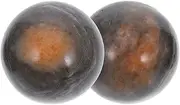 Ipetboom 2pcs Jade Fitness Ball Marble Ball Meditation Orb Chinese Massage Stones Meditation Tool Chinese Stress Releasing Grey Stone