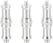uxcell Camera Spigot Screws Converter 3/8" to 1/4" Male to Male, 3 Pack Tripod Screws Adapter Spigot Stud for Light Stand Hot Shoe Cold Shoe Adapter Ball Head Flash, Silver