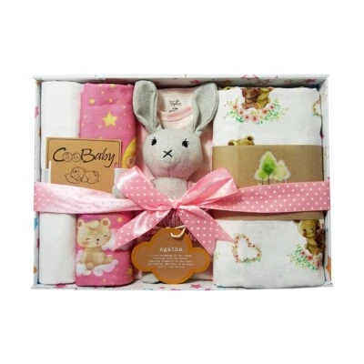 Wool Rabbit Organic Cotton Baby Girl Heirloom Gift Box | Baby Hampers Melbourne