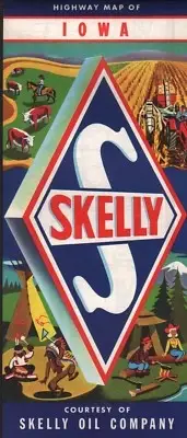 1961 Skelly Road Map: Iowa NOS