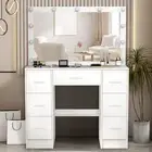AU Bedroom Dressing Table Set LED Makeup Mirror Desk 11 LED Bulbs Vanity Table