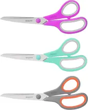 Scissors, 8" All Purpose Scissors Bulk 3-Pack, Ultra Sharp 2.5Mm Thick Blade