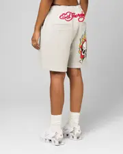[ED HARDY] Ed Hardy Skull Fleece Shorts Grey Marle - Size 2XL 2XL Grey Marle
