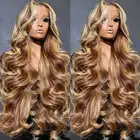 250 Density 360 Lace Front Wigs Human Hair Highlight Body Wave Lace Front Wig...