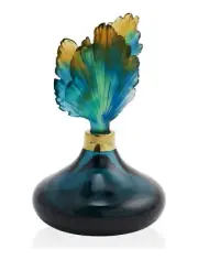 NEW DAUM CRYSTAL PEACOCK FEATHER PERFUME BOTTLE #05701 BRAND NIB F/SH